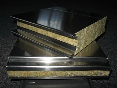 Сэндвич панель из нержавеющей стали стеновая с минеральной ватой 1190x50мм