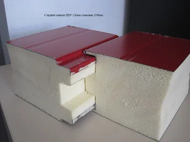 Сэндвич панель с пенополиуретаном (ППУ) стеновая 1190x120мм