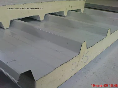 Сэндвич панель с пенополиизоциануратом (ПИР) кровельная 1000x100мм