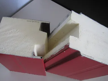 Сэндвич панель с пенополиуретаном (ППУ) стеновая 1190x80мм