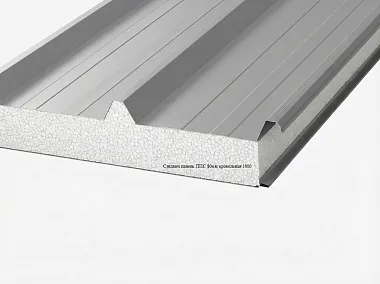 Сэндвич панель с пенополистиролом (ППС) кровельная 1000x80мм