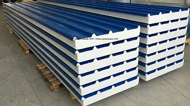 Сэндвич панель с пенополистиролом (ППС) кровельная 1000x100мм