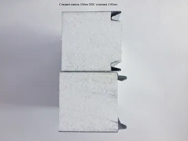 Сэндвич панель с пенополистиролом (ППС) стеновая 1190x100мм