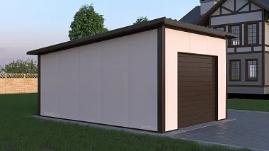 Гараж из сэндвич-панелей односкатный Гараж из сэндвич-панелей односкатный