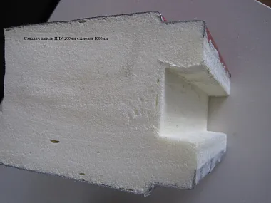 Сэндвич панель с пенополиуретаном (ППУ) стеновая 1000x200мм