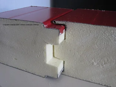 Сэндвич панель с пенополиуретаном (ППУ) стеновая 1000x100мм