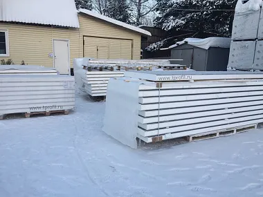 Сэндвич панель с пенополистиролом (ППС) стеновая 1190x240мм