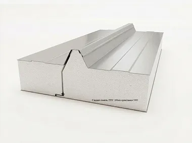 Сэндвич панель с пенополистиролом (ППС) кровельная 1000x160мм