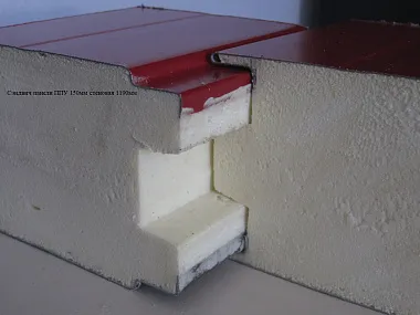 Сэндвич панель с пенополиуретаном (ППУ) стеновая 1190x150мм