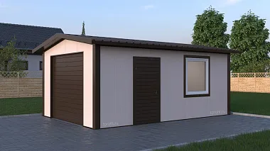 Гараж с двускатной крышей