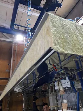 Сэндвич панель из нержавеющей стали стеновая с минеральной ватой 1190x100мм