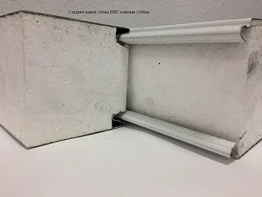 Сэндвич панель с пенополистиролом (ППС) стеновая 1190x140мм