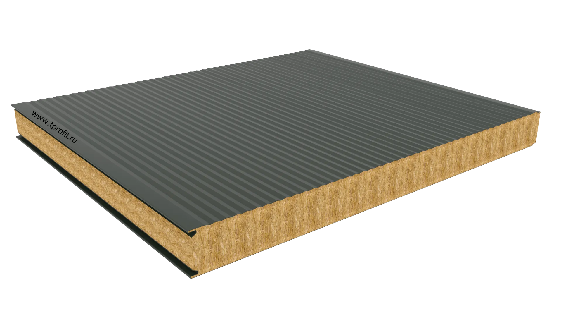 Стеновая панель, минеральная вата, волна, Ral: 1018