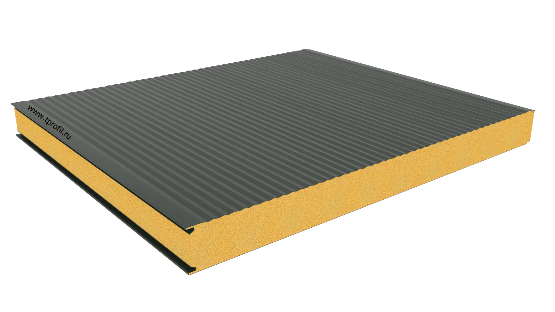 Стеновая панель, минеральная вата, волна, Ral: 1018