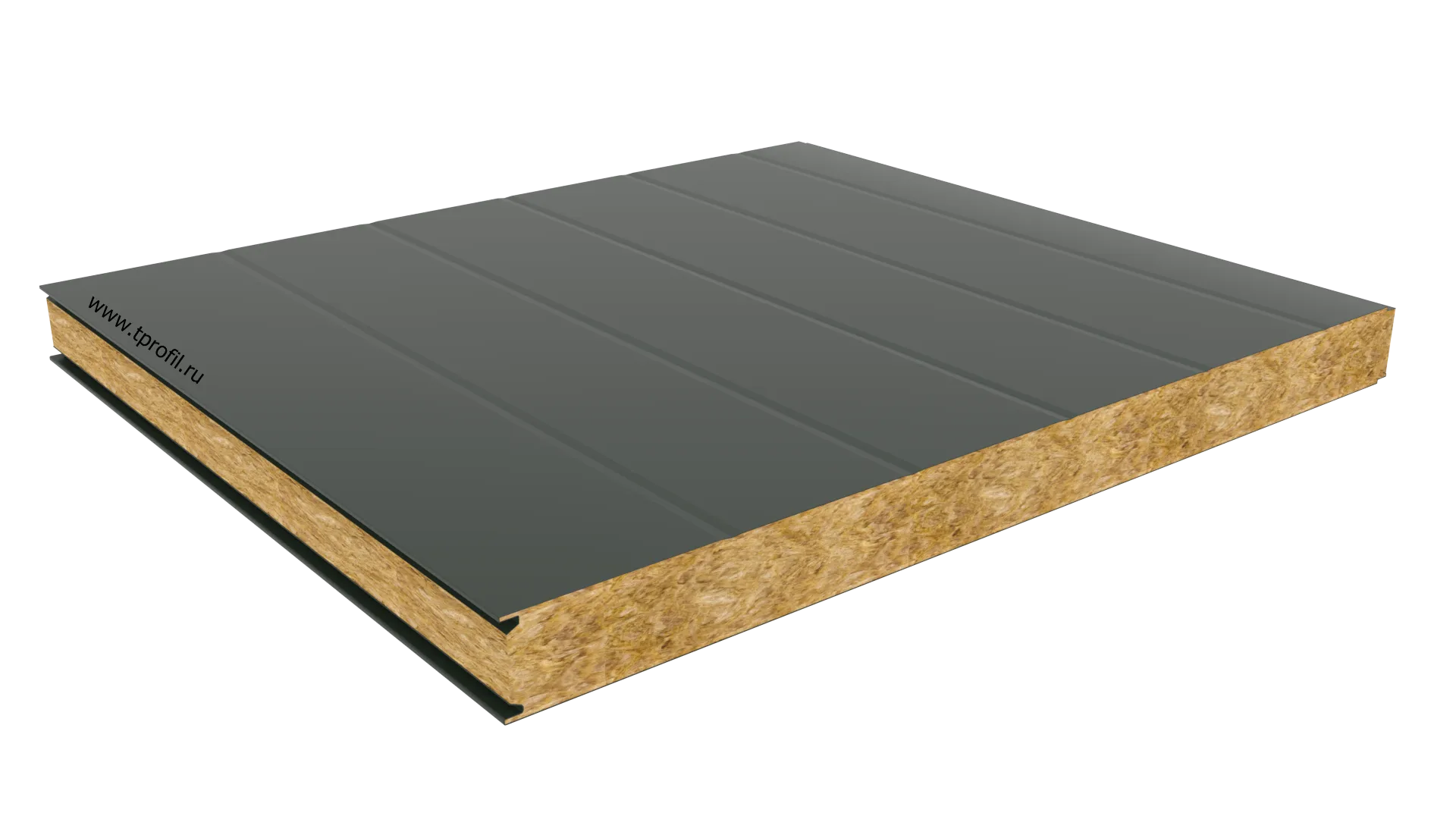 Стеновая панель, минеральная вата, волна, Ral: 1018