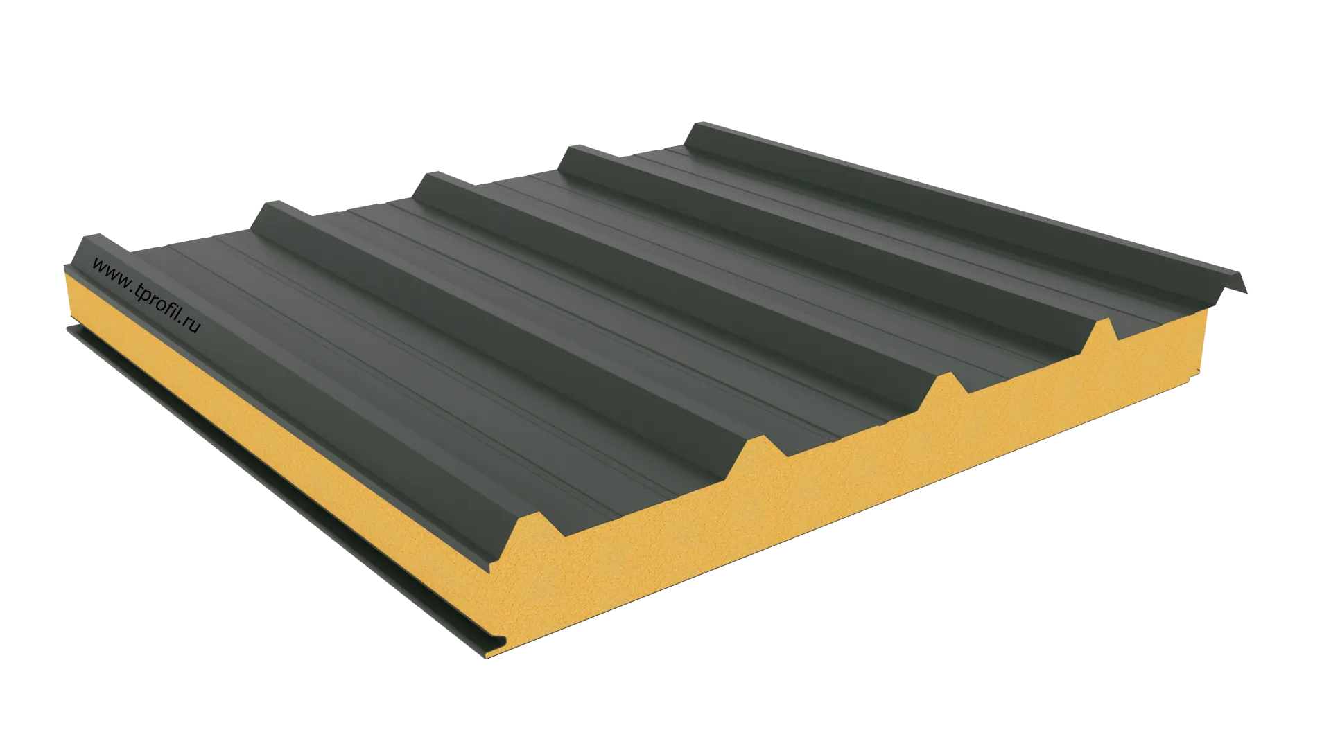 Стеновая панель, минеральная вата, волна, Ral: 1018