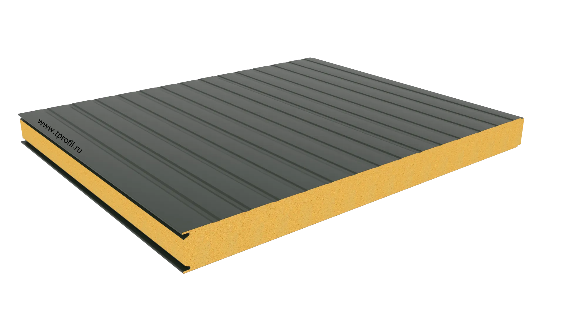 Стеновая панель, минеральная вата, волна, Ral: 1018