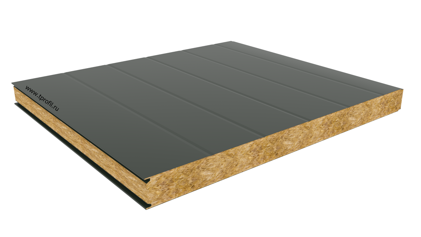 Стеновая панель, минеральная вата, волна, Ral: 1018