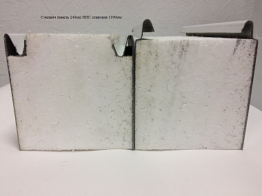 Сэндвич панель с пенополистиролом (ППС) стеновая 1190x240мм