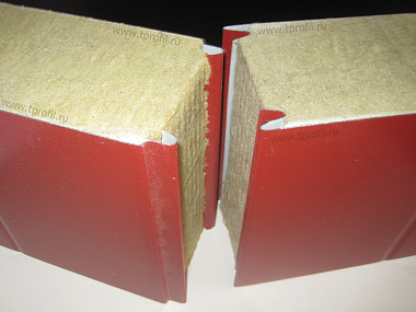 Сэндвич панель с минеральной ватой стеновая 1000x40мм