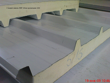 Сэндвич панель с пенополиизоциануратом (ПИР) кровельная 1000x100мм