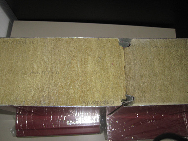 Сэндвич панель с минеральной ватой стеновая 1000x40мм