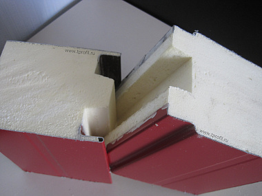 Сэндвич панель с пенополиуретаном (ППУ) стеновая 1190x80мм