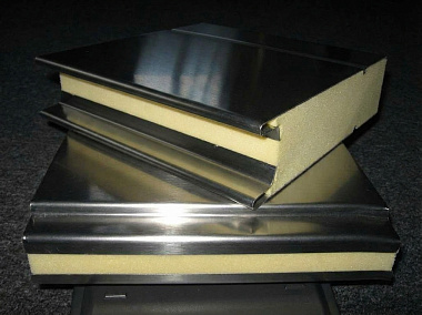 Сэндвич панель из нержавеющей стали стеновая ППУ/ПИР 1190x50мм