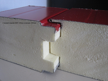 Сэндвич панель с пенополиуретаном (ППУ) стеновая 1000x100мм