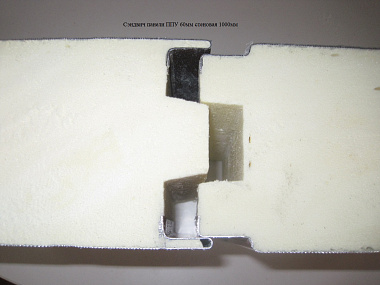 Сэндвич панель с пенополиуретаном (ППУ) стеновая 1000x60мм