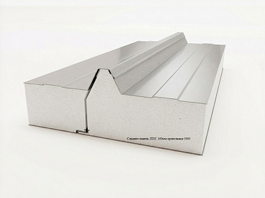 Сэндвич панель с пенополистиролом (ППС) кровельная 1000x160мм