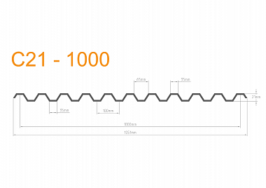 Профилированный лист С21-1000